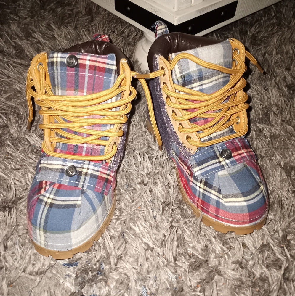 Boys upcycled polo boots.